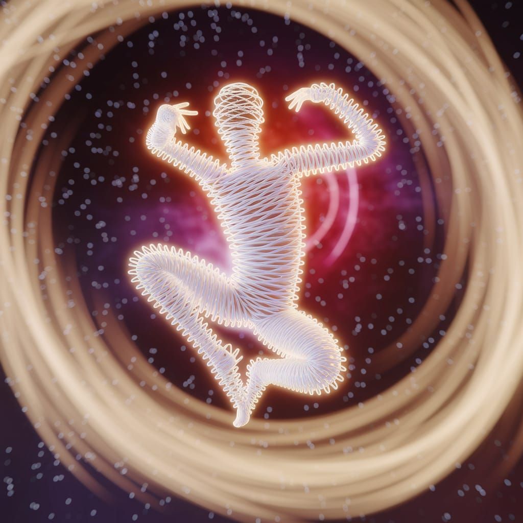 Ethereal Cosmic Dancer in Vibrant 3D Render