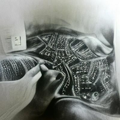 Hyperdetailed Charcoal Drawing of Sonder