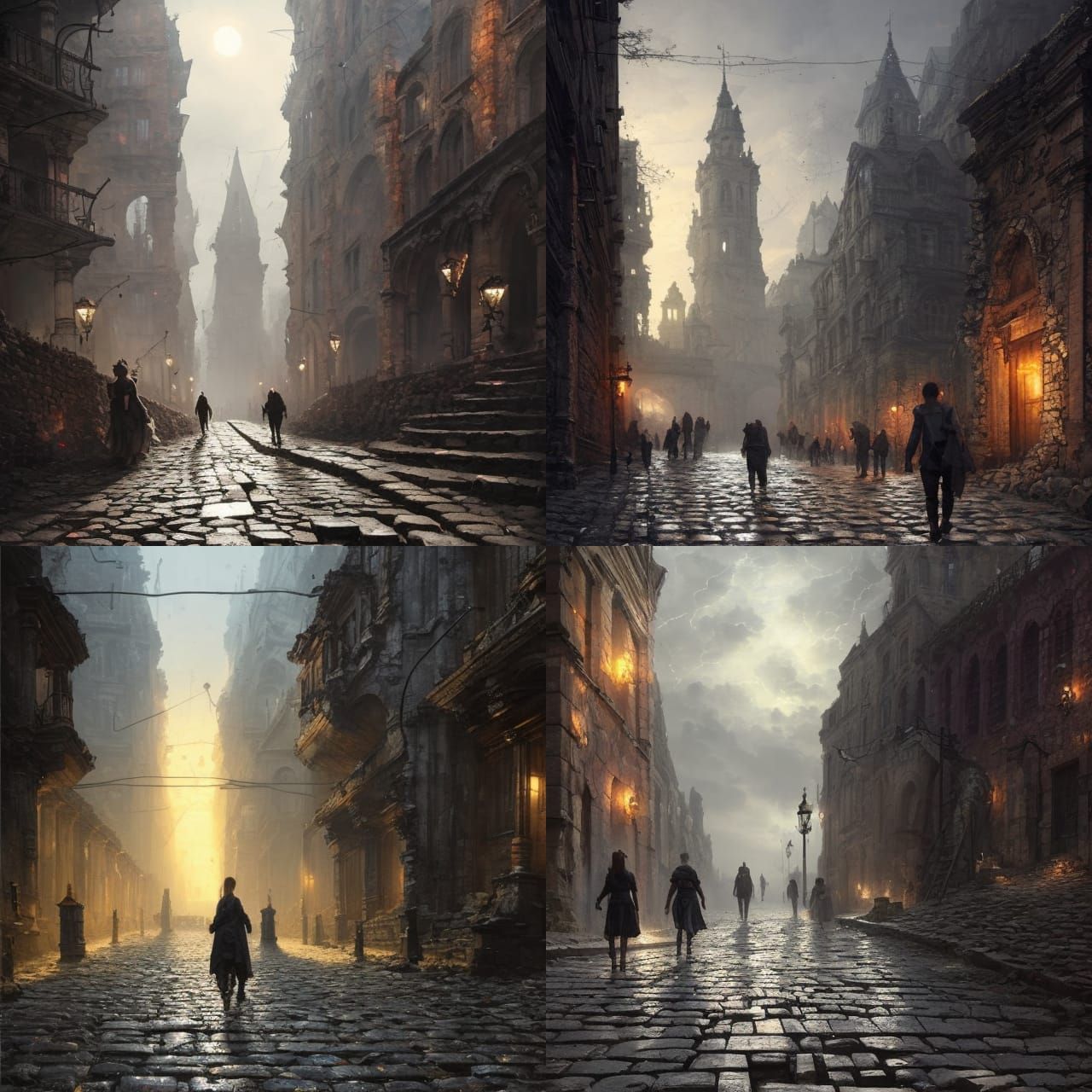 Post-Apocalyptic Cityscape: Shattered Gates and Crumbling Co...