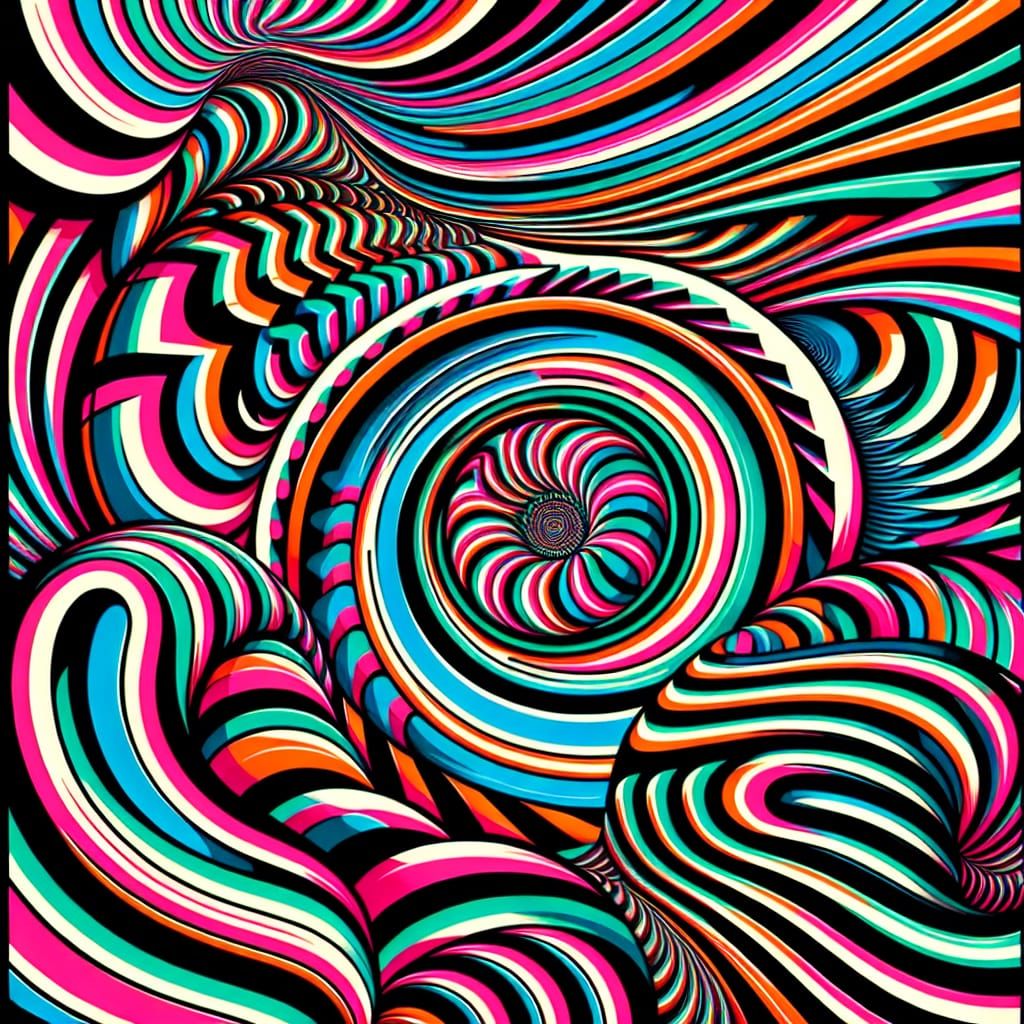 Vibrant Optical Illusion Artwork