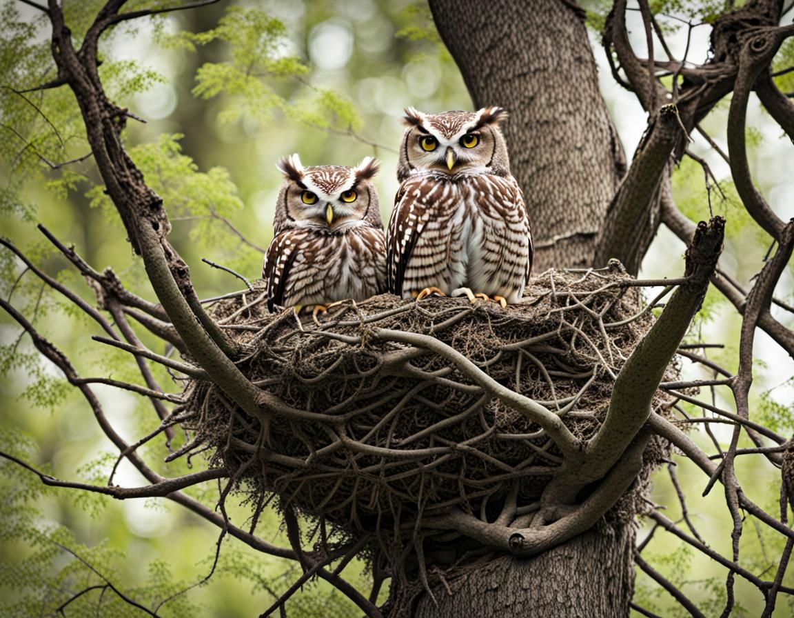 Detailed Image of an Owl's Nest