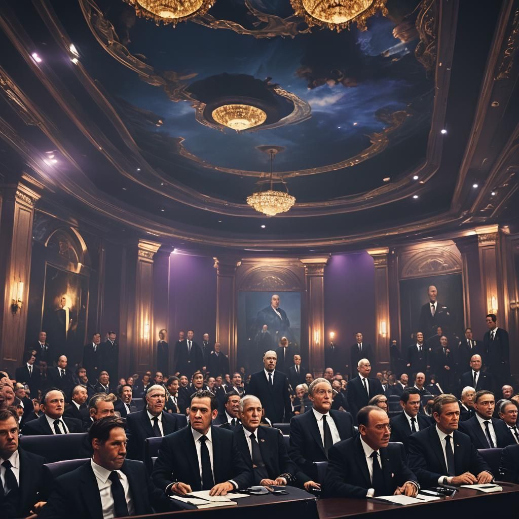 Men in Black at Bilderberg Group: Realistic Matte Painting