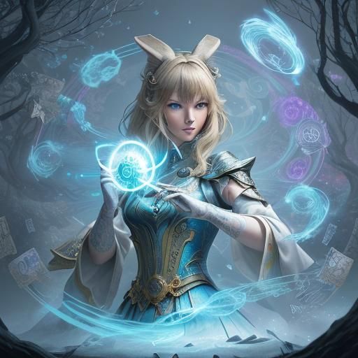Taylor Swift Anime Art in Mystical Forest