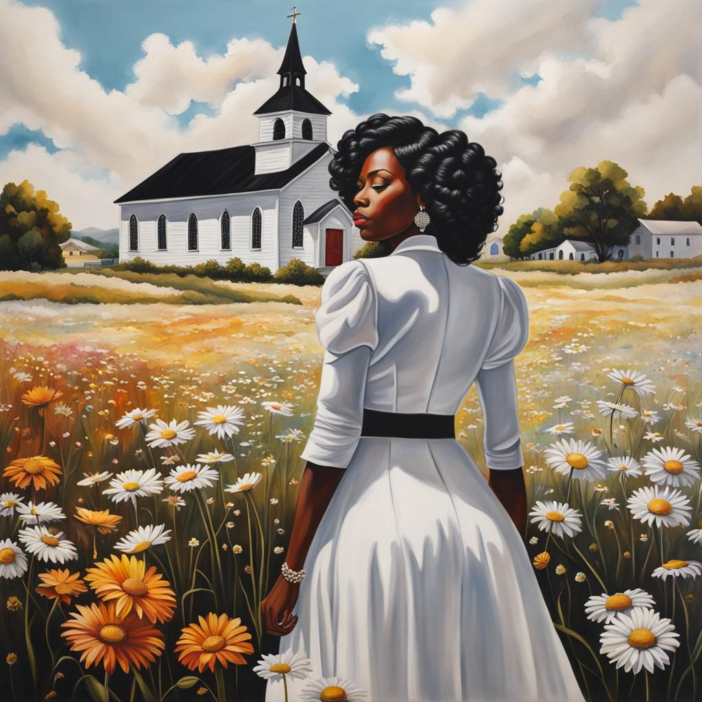 Black Women at Church: Photorealistic, Hyperdetailed Image