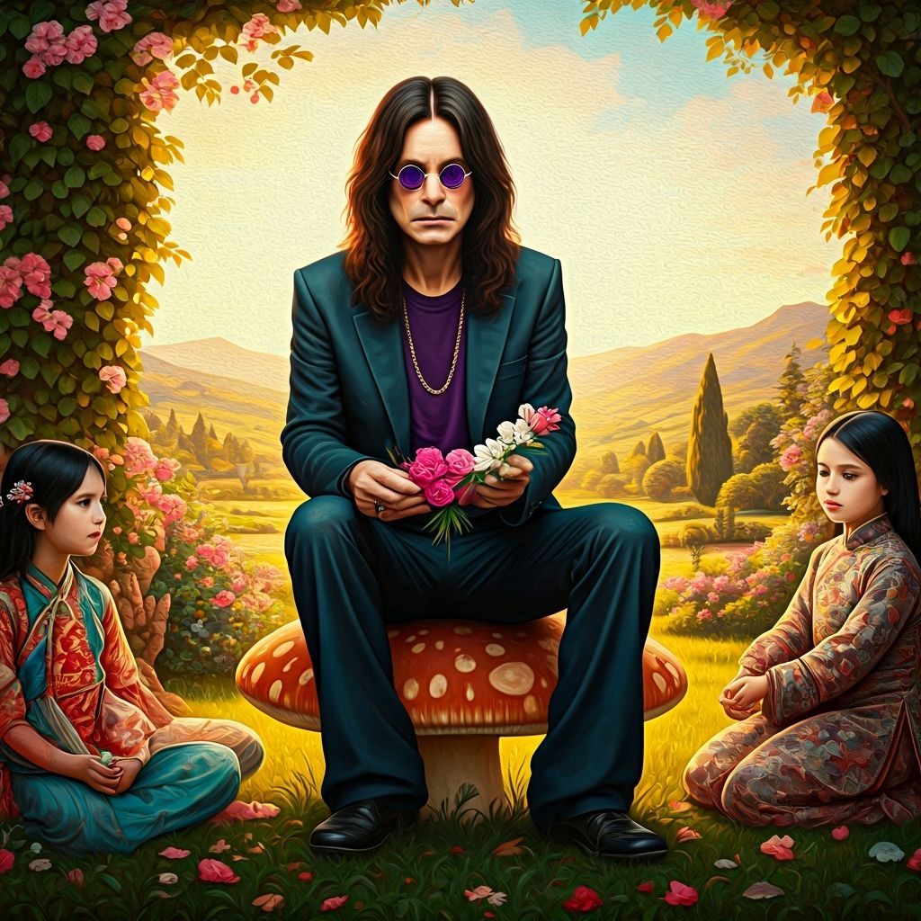 Ozzy Osbourne Serenades Children in Impressionist Garden