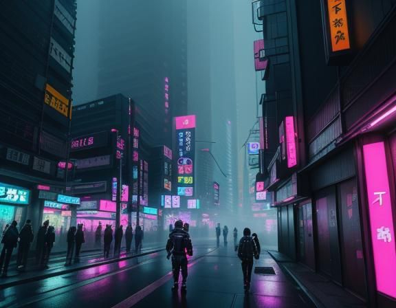 Cyberpunk Tokyo: Neon Cityscape in Digital Art
