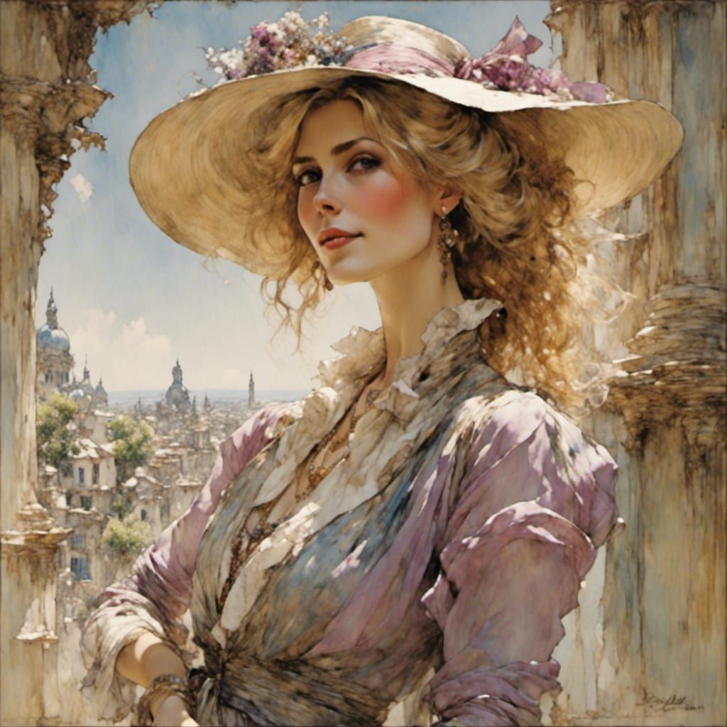 Elegant Blonde Woman Portrait in Noir Film Style