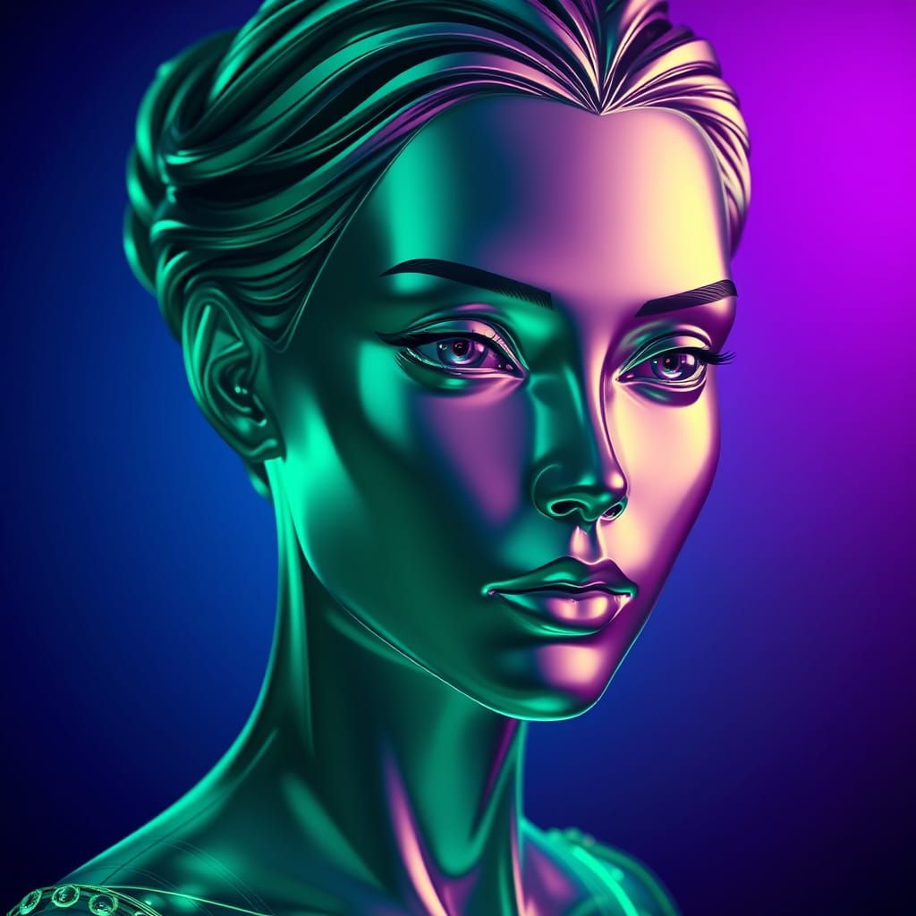 Ethereal Glass Goddess in Iridescent Hues