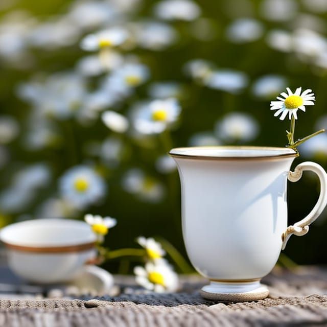 Steaming Cup of Chamomile Tea, Professional Photography