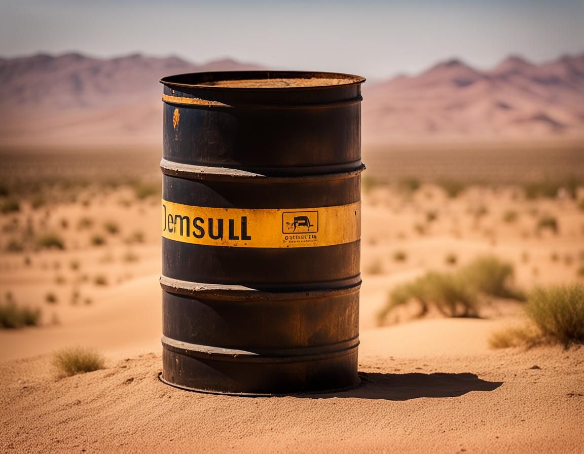 Giant Oil Barrel in Desert: Professional Photography