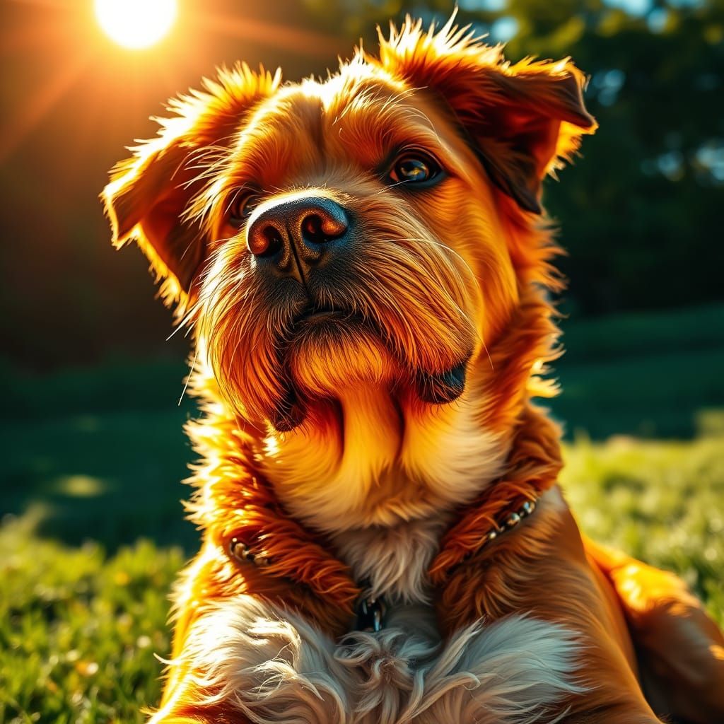 Charismatic Dog in Hyperbolic Impasto Style