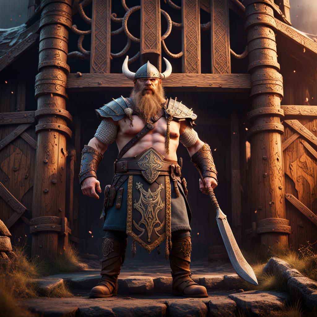 Fantastical Matte Painting of Bjorn Ironside