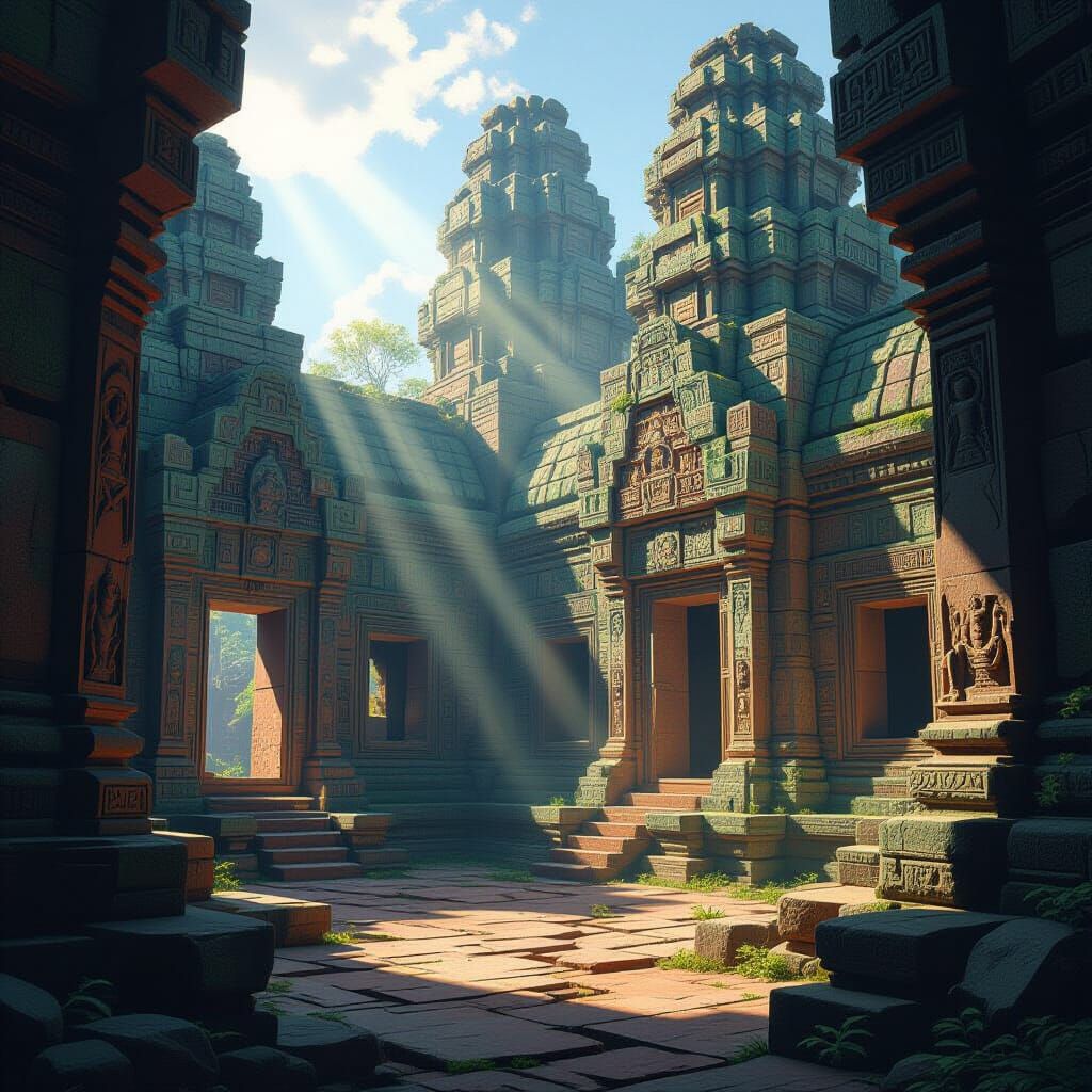 Mystical Ancient Temple in Surreal Style