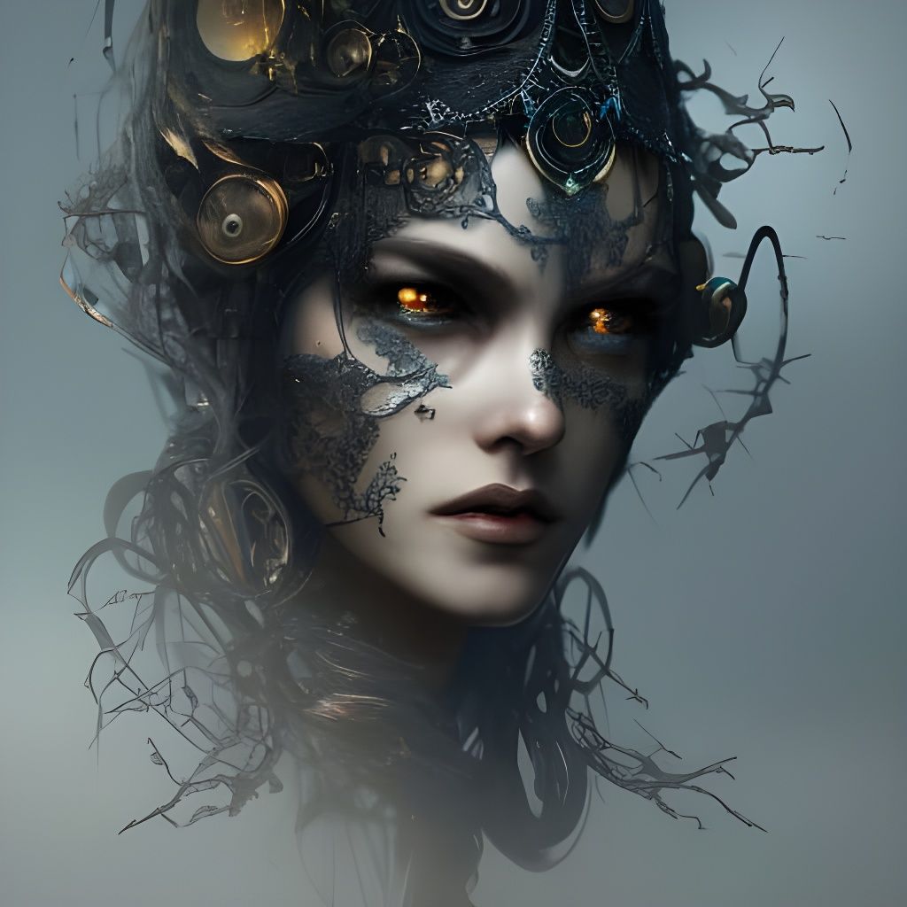 Electric Queen Portrait in Dark Fantasy Style