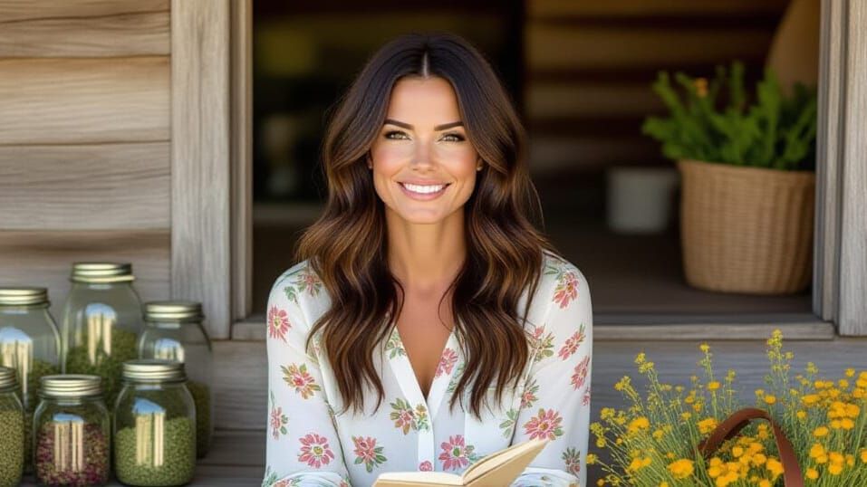 Young Woman on Porch in Impressionist Style