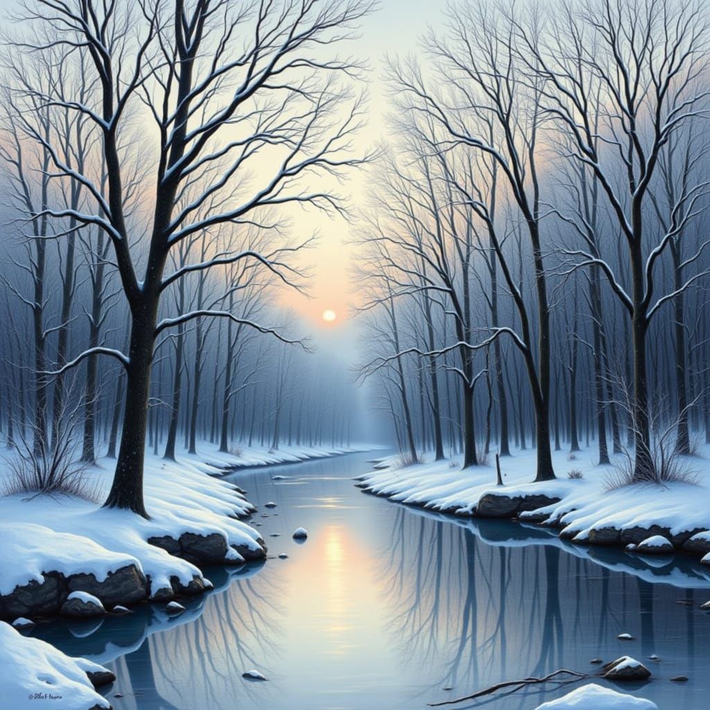 Winter Landscape in Flux Style