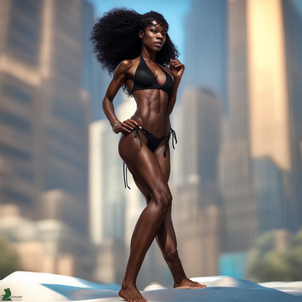 Stunning Portrait of a Black Beauty in Bikini