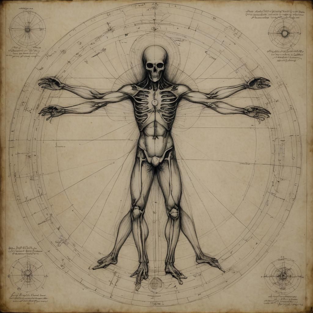 Vitruvian Alien: Cosmic Horror Meets Renaissance