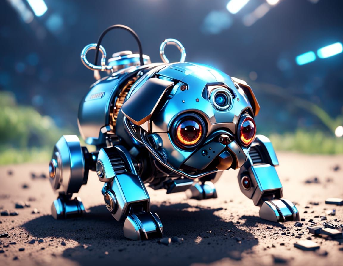 Cinematic Robot Pug Concept Art