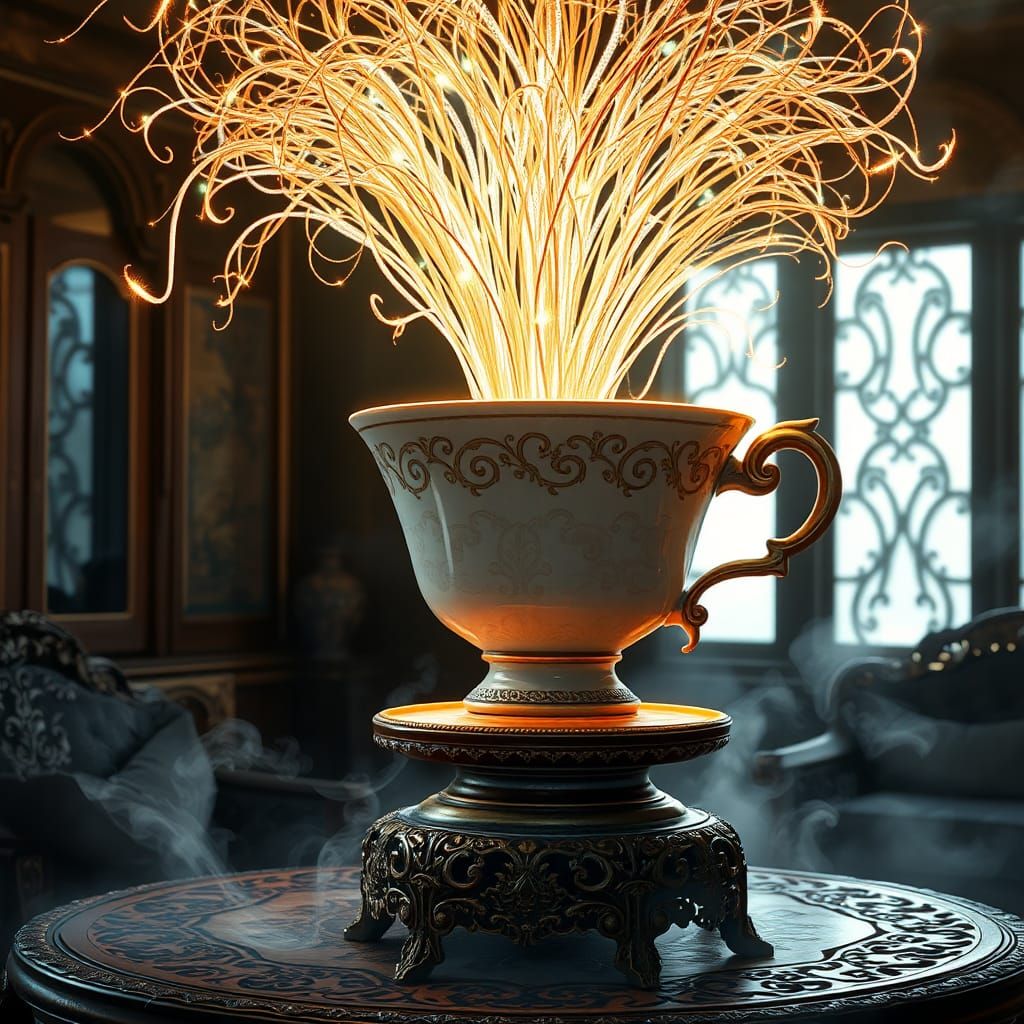 Mystical Table Lamp with Glowing Lights