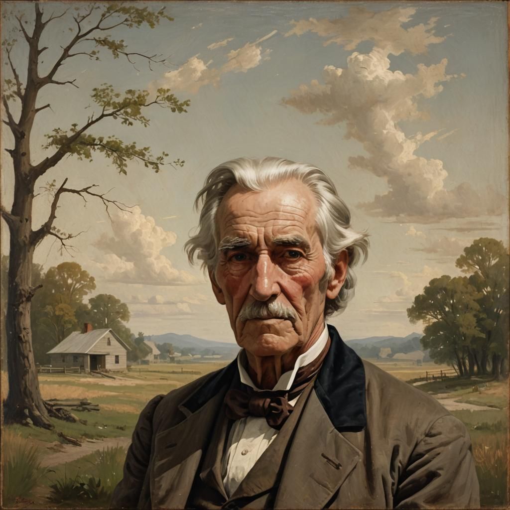 Classic American Realism Portrait of an Elderly Man