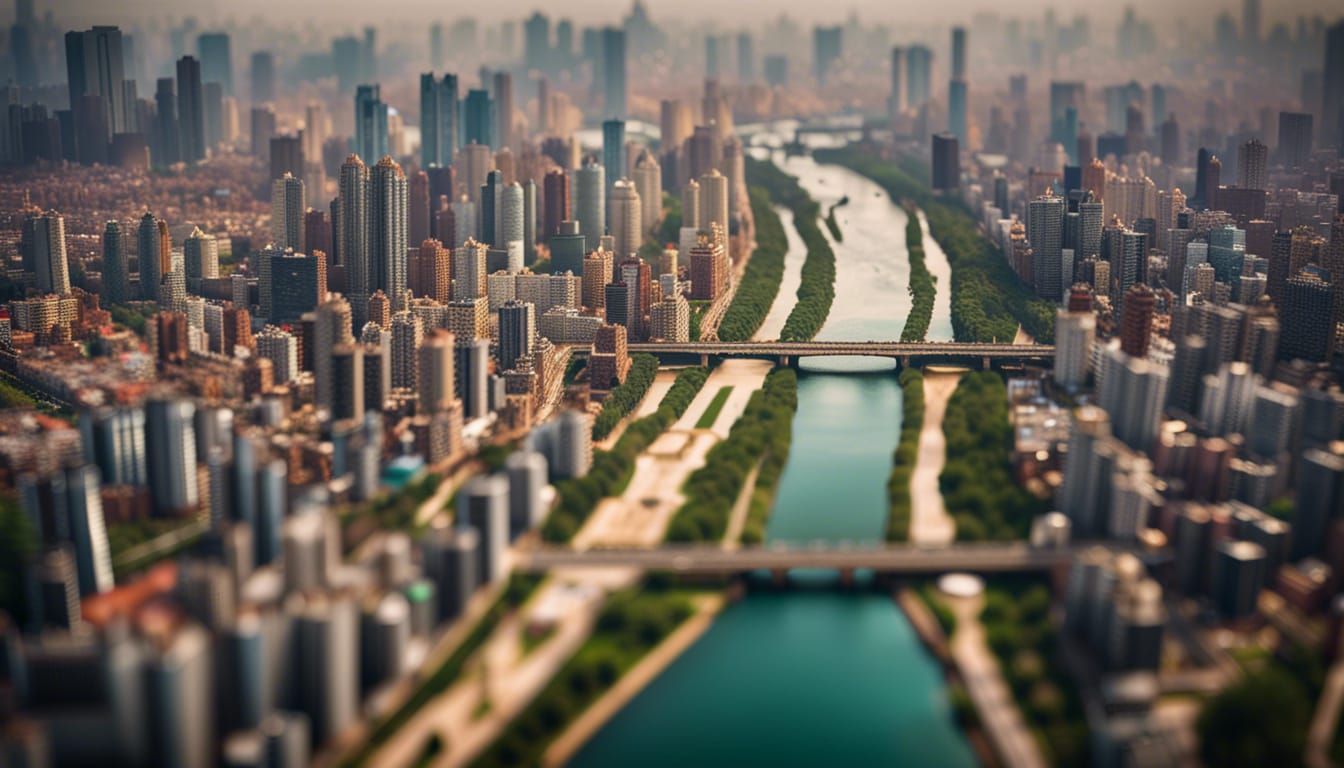Overpopulated City with Parks and Mega Towers