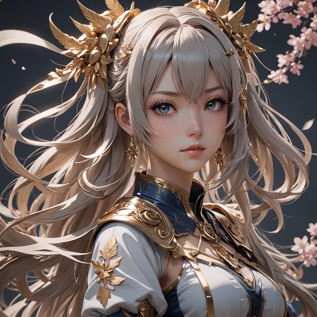 Detailed 3D Anime Girl Inspired by WLOP
