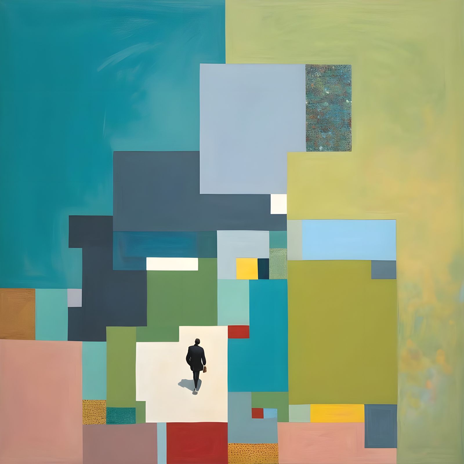 Abstract Aerial View Inspired by Modern Painting