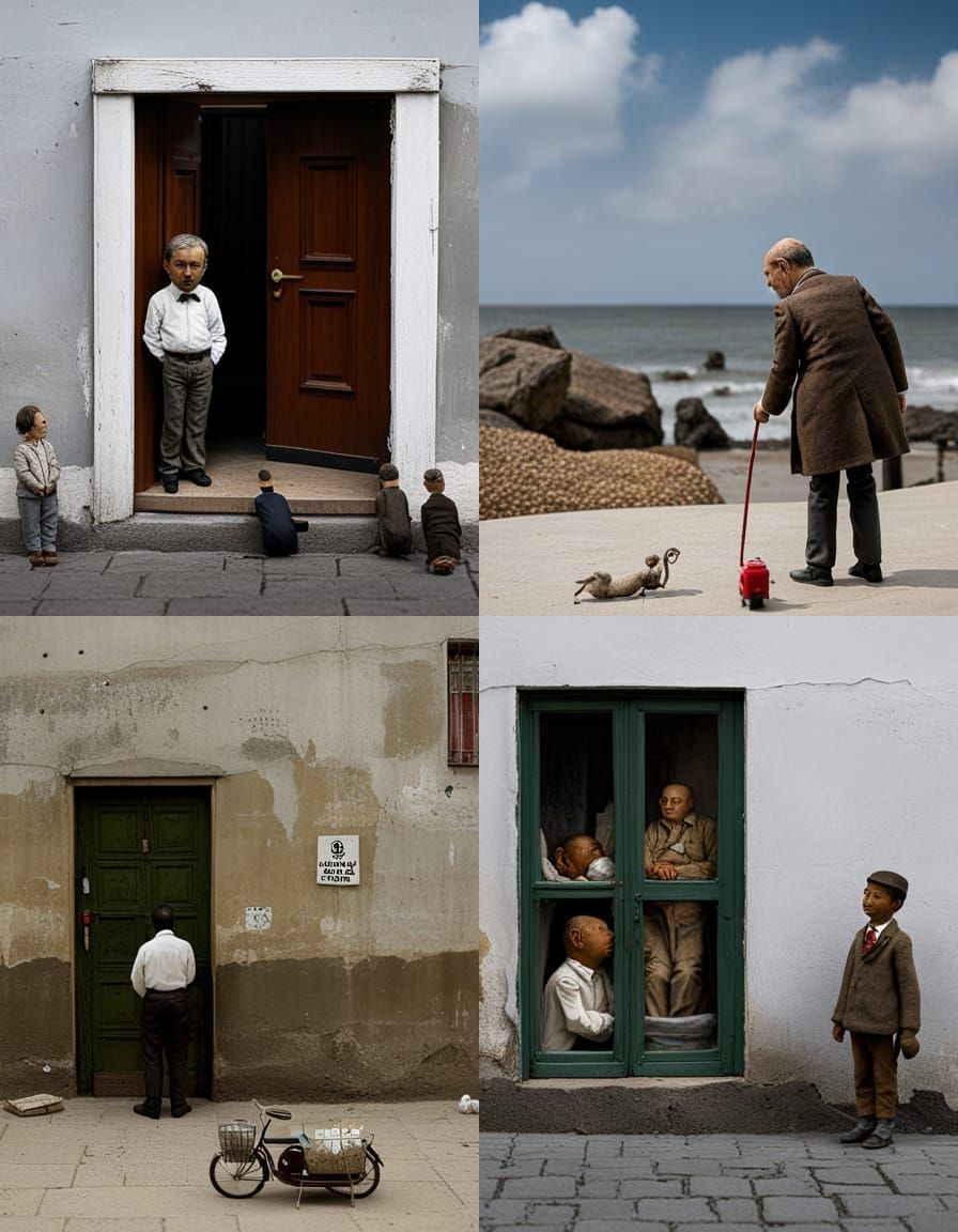 Miniature Concrete Figure on Ledge