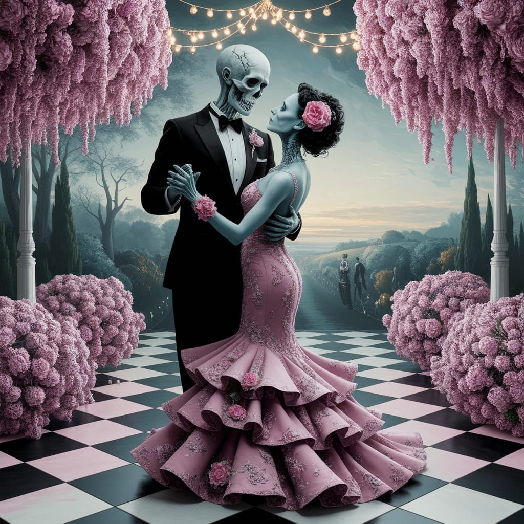 Undead Couple Dancing Bachata at Whimsical Prom