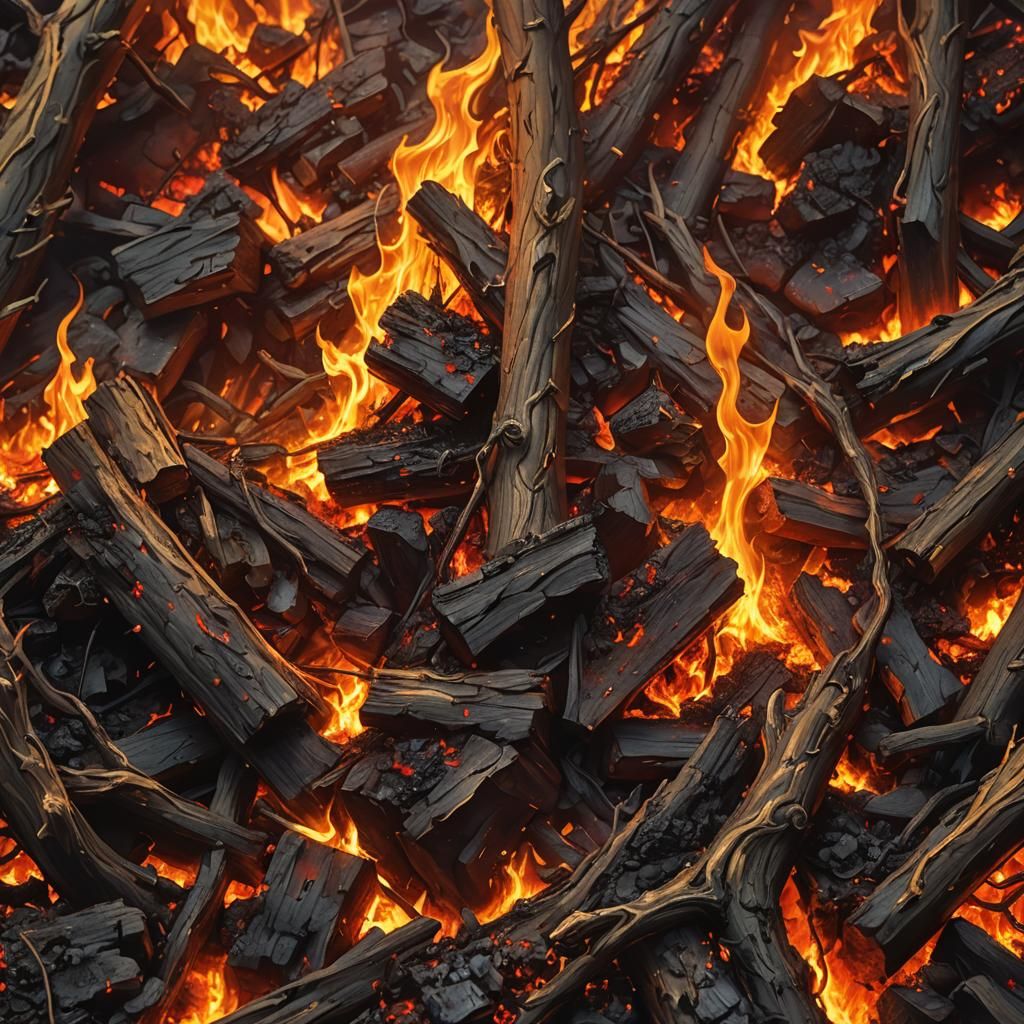 Forest Fire Overflowing, Hyper-realistic Digital Art