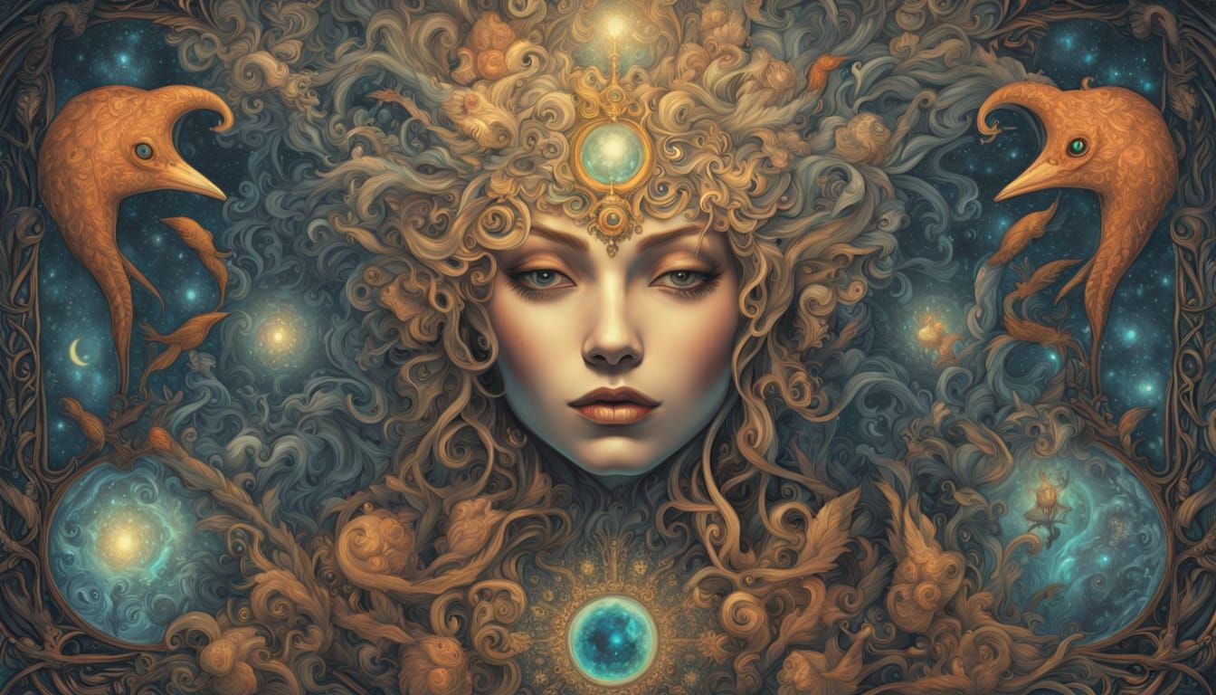 Mystical Shaman with Inner Oasis in Musical Labyrinth