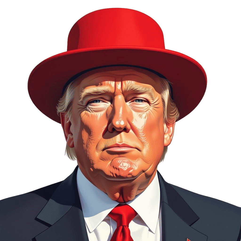 Donald Trump in Red Hat: Hyperrealistic Portrait