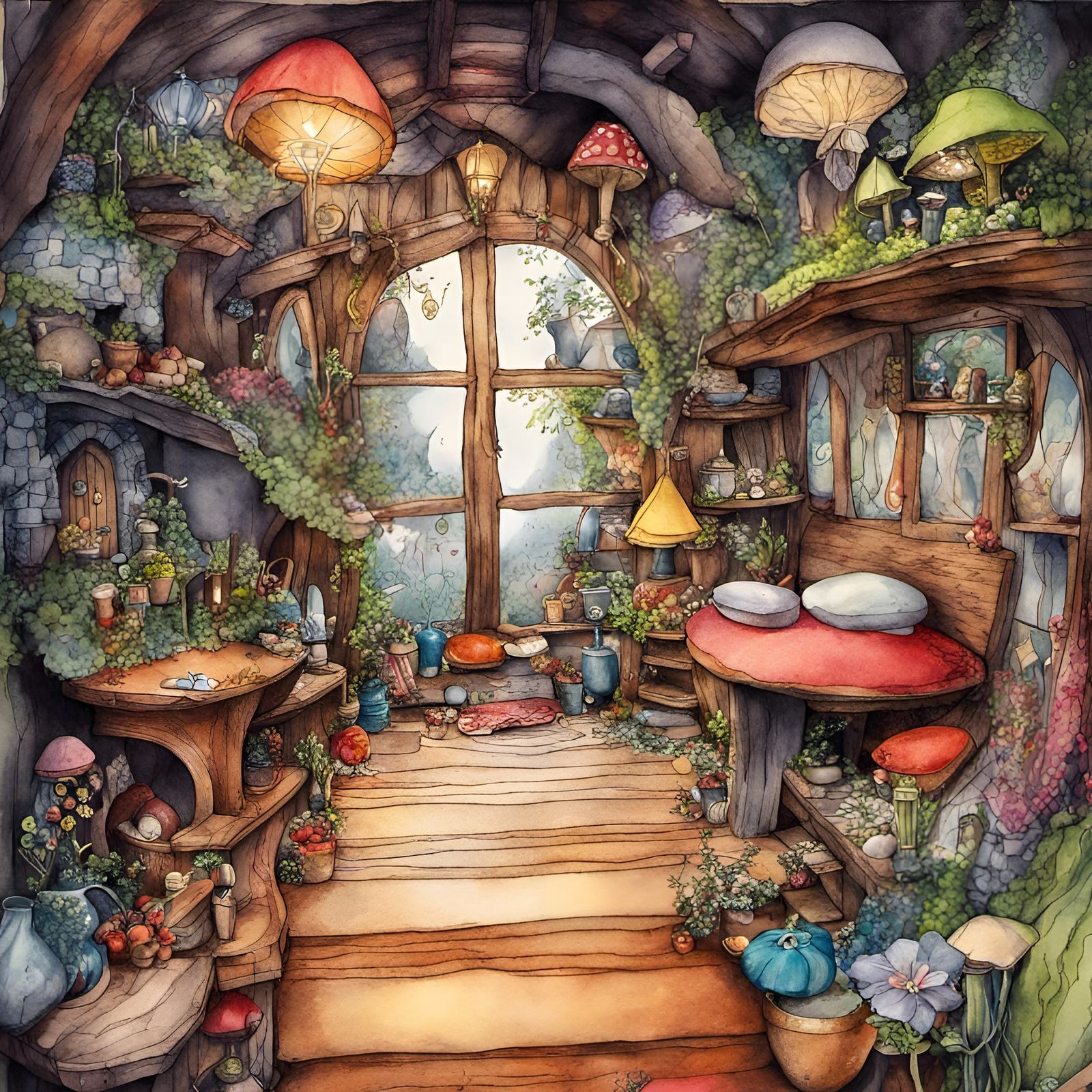 Fantasy fairy house interior