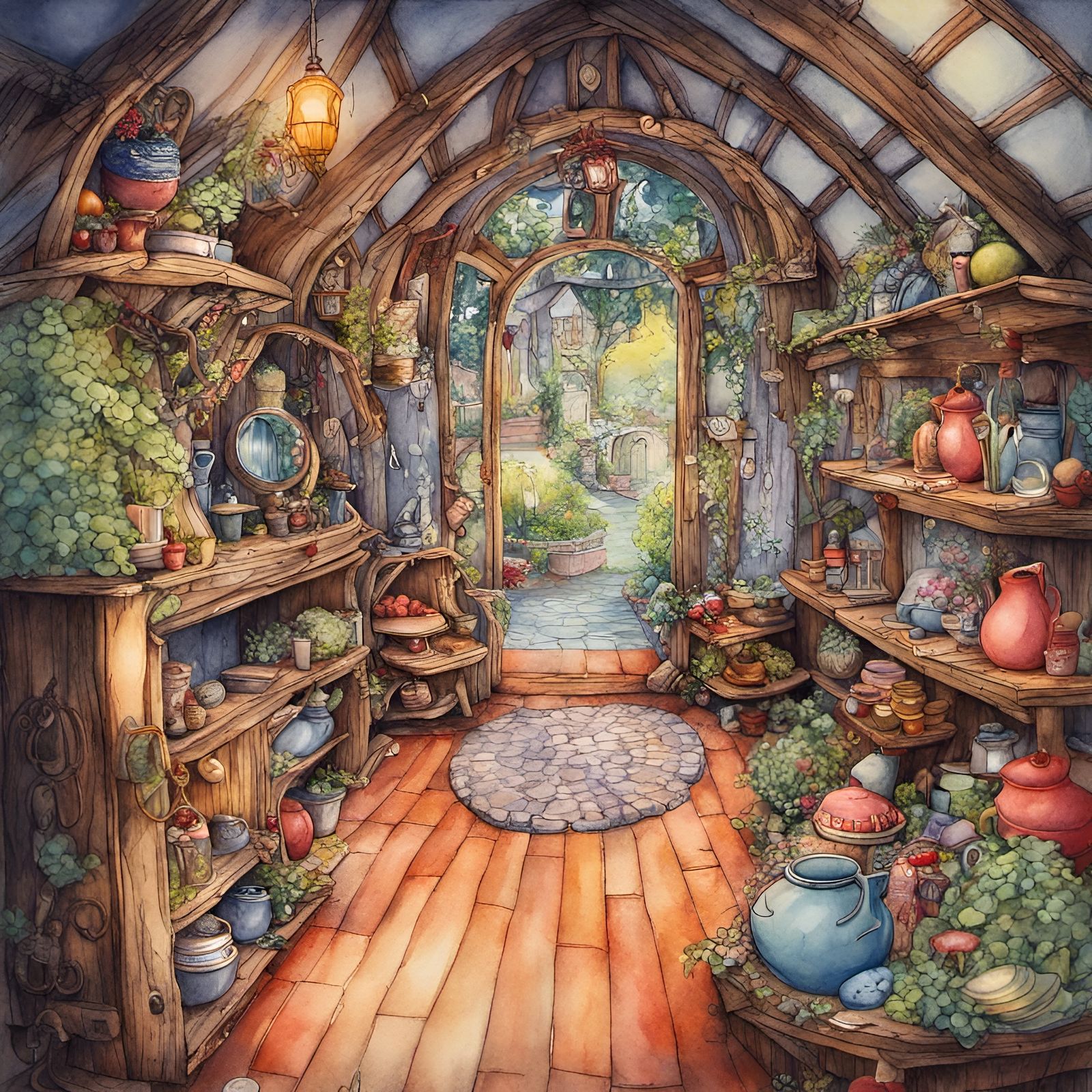 Fantasy fairy house interior
