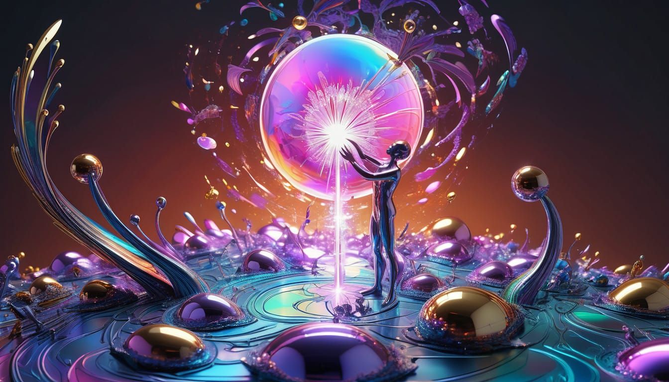 Metal World  apotheosis metallic  iridescent  intricate deta...