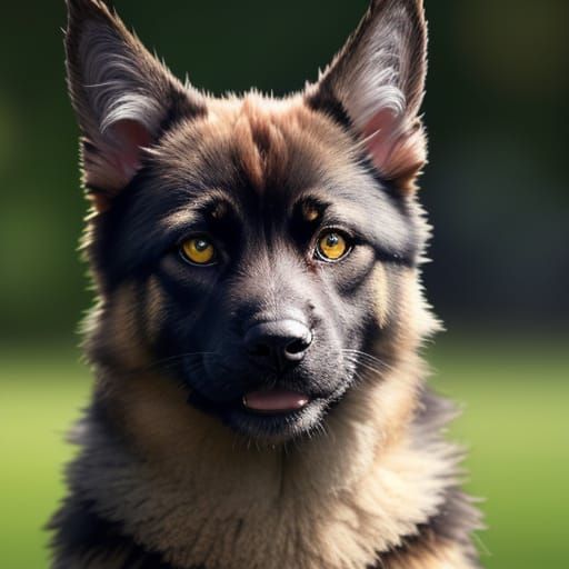 Hyperrealistic German Shepherd Cat Hybrid