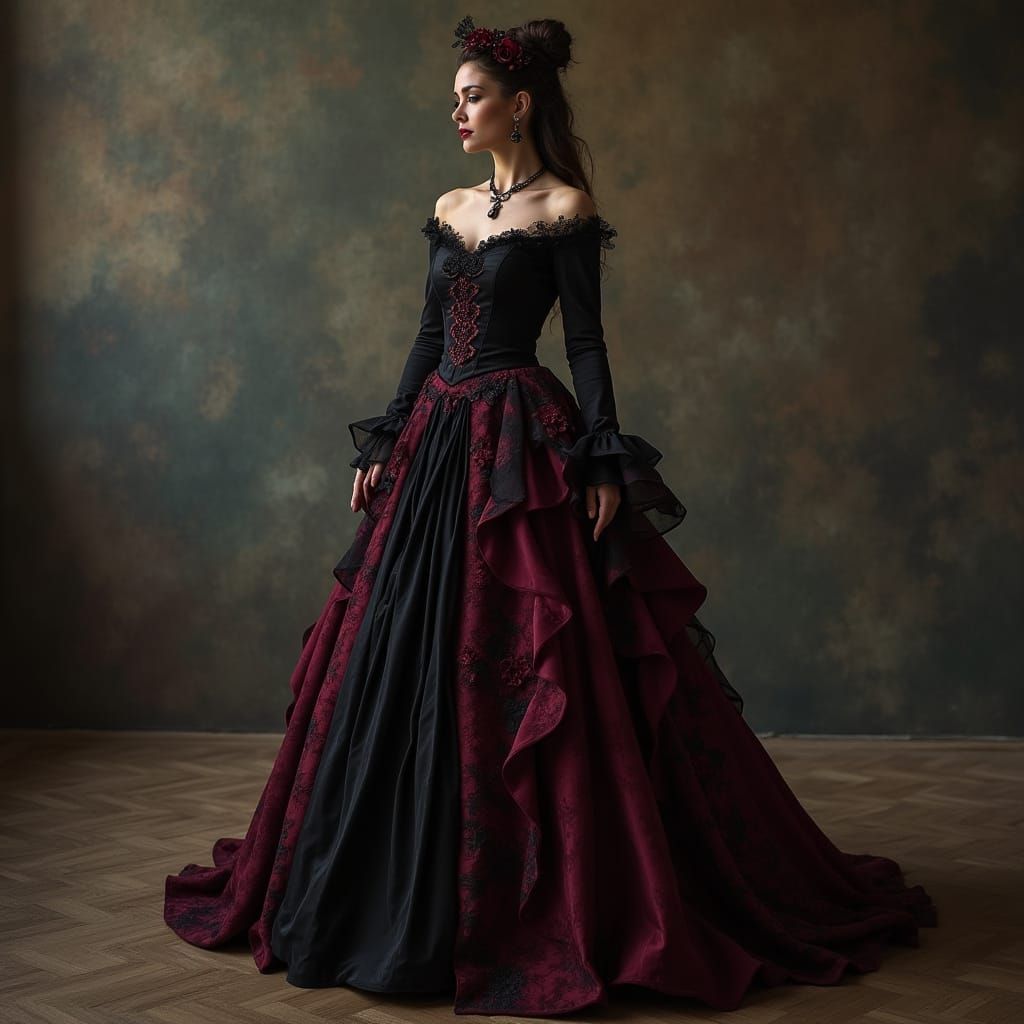 Gothic Bride in Dark Romance Wedding Attire