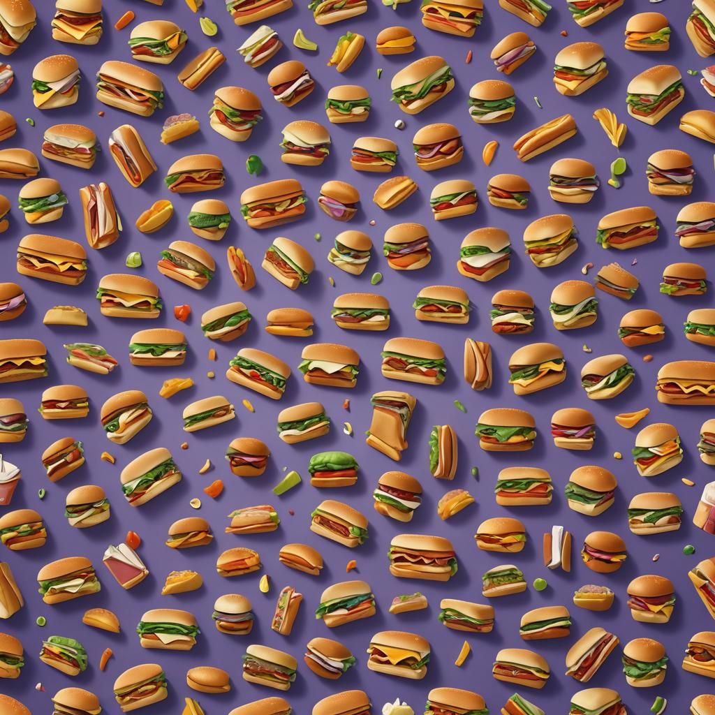 Long Subway Sandwich in Pixar Style 3D Art