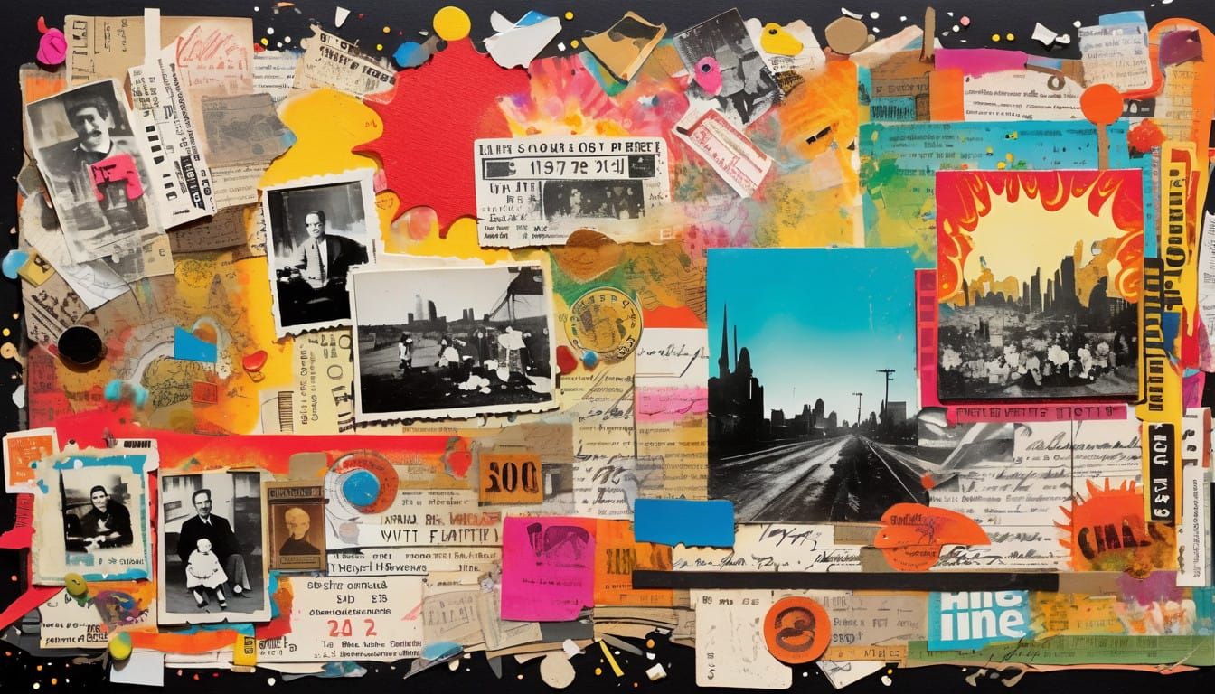 Post-Modernist Family Scrapbook in Vibrant Mixed Media