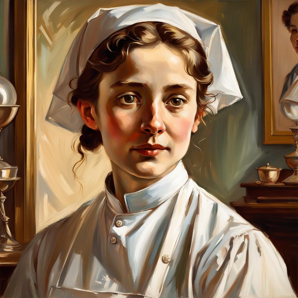 Sister Juliane Juchli Portrait in Oil Painting Style