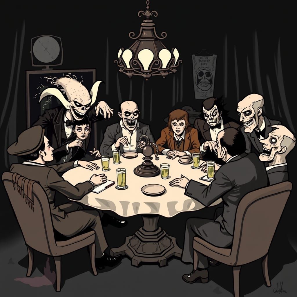 Horror Icons in a 1920s Jazz Club