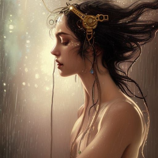 Ethereal Steampunk Siren Portrait in 8K