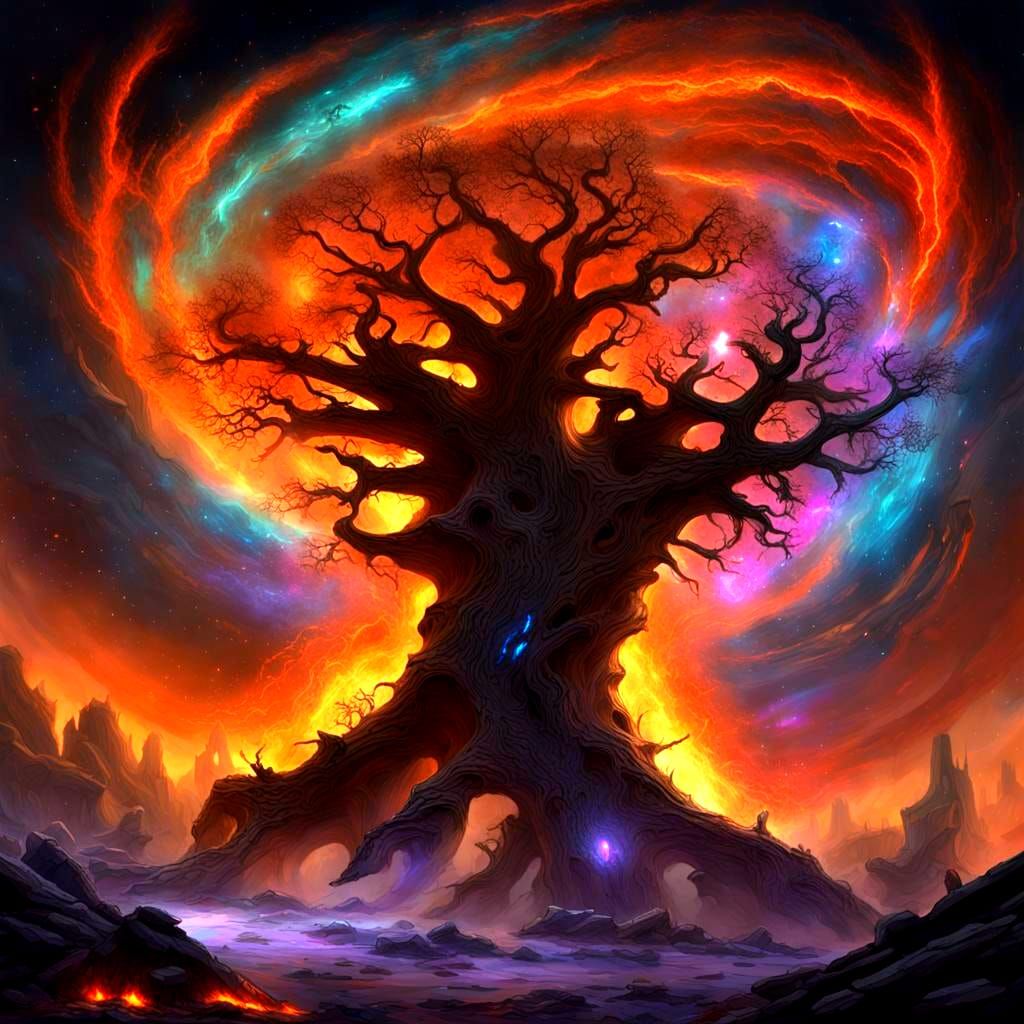 Giant Oak Spaceship Implosion in Thermonuclear Armageddon