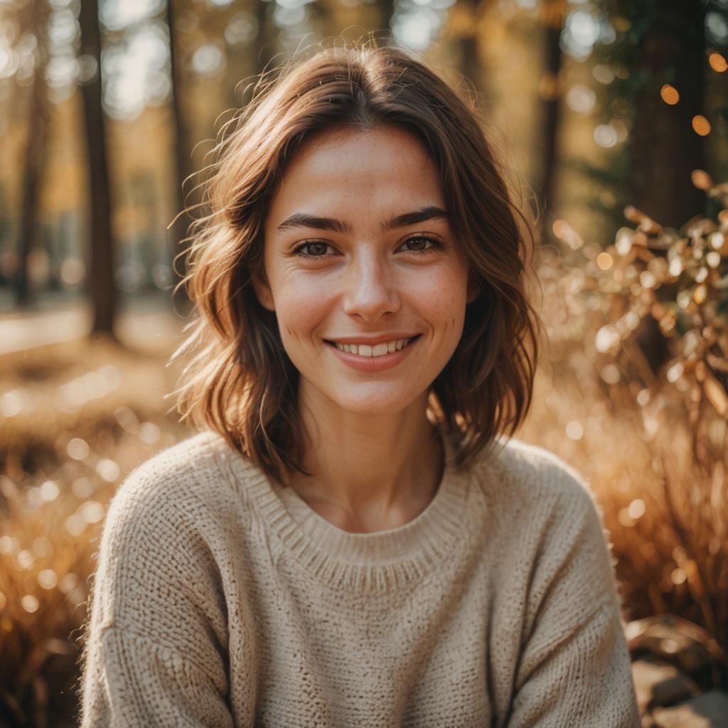 Warm Portrait of Woman with Gentle Smile