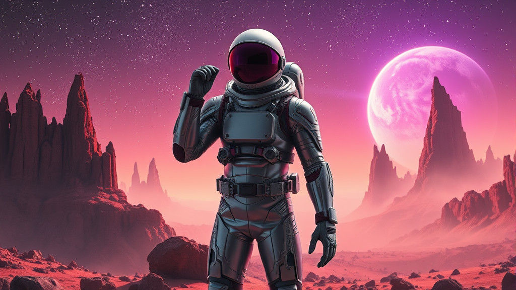Futuristic Astronaut on Alien Planet, Cinematic Style