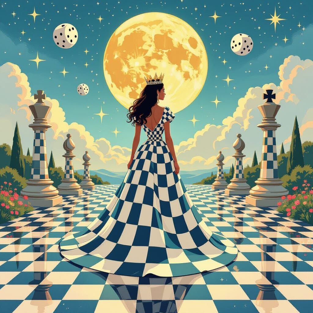 Chess Myth: Queen Transforms into Chessboard