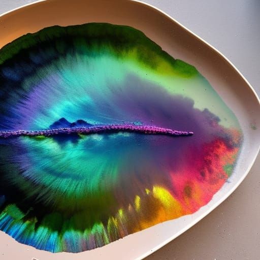 Watercolor Chameleon Lake: Aerial View