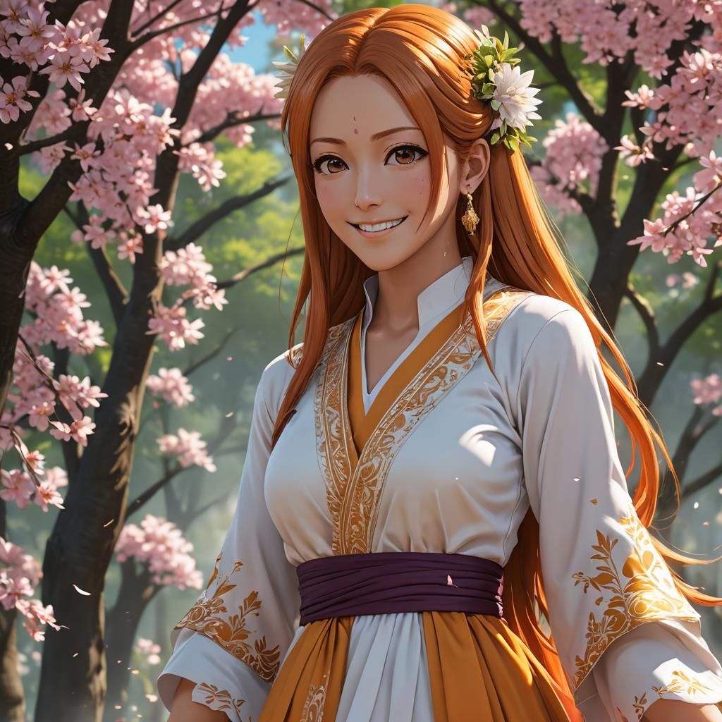 Orihime Inoue in Punjabi Dress: 3D Anime Art
