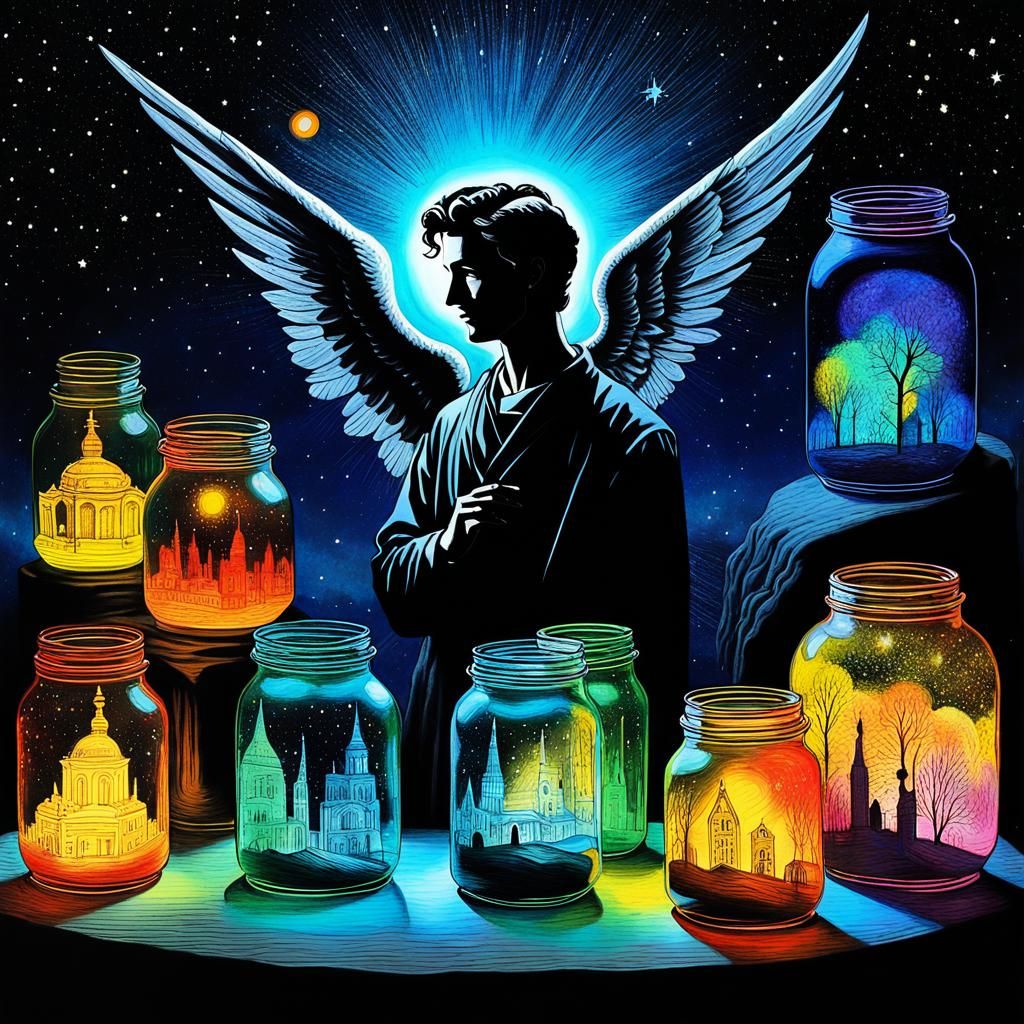 Mystical Angel of Death in Surreal Style